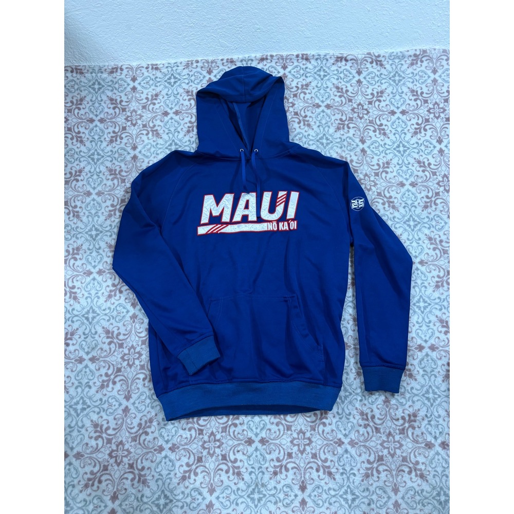 Two Five Maui No Ka Oi Hoodie Womens Medium Blue Graphic Sweatshirt